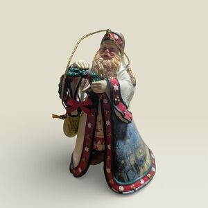 Thomas Kinkaid Santa Claus Ornament with Wreath